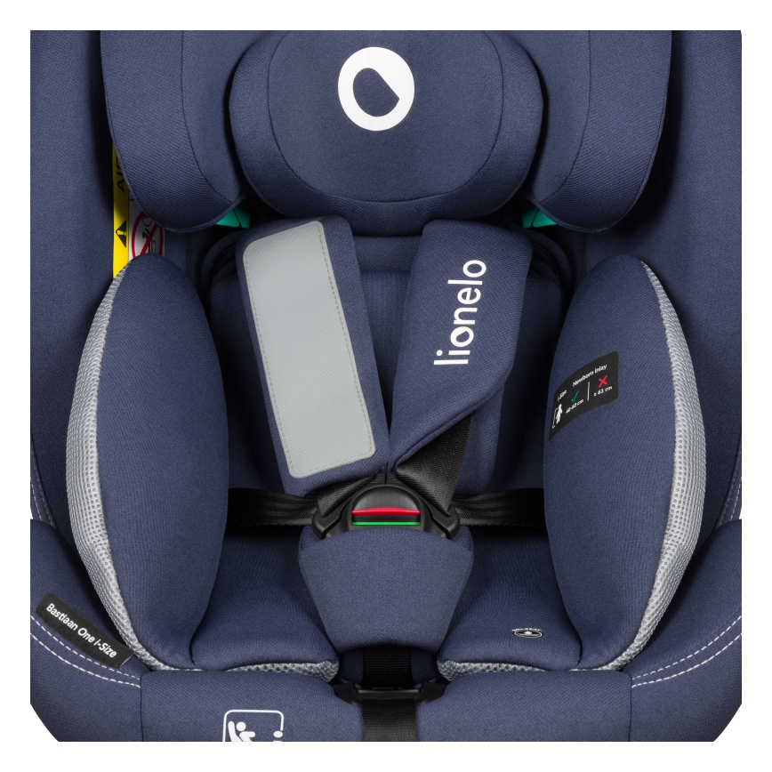 Lionelo - Drehbarer Autokindersitz mit Base BASTIAAN ONE i-Size 40-150 cm Navyblau