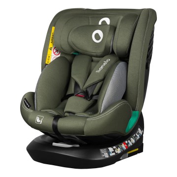 Lionelo - Drehbarer Kindersitz mit Basis BASTIAAN ONE i-Size 40-150 cm Olivgrün