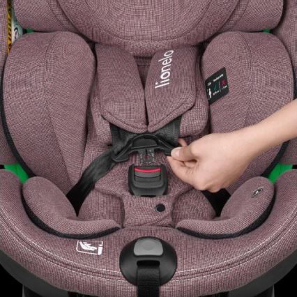 Lionelo - Drehbarer Kindersitz mit Basis HARMONY i-Size 40-150 cm rosa