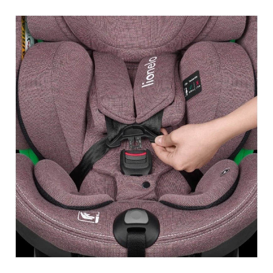 Lionelo - Drehbarer Kindersitz mit Basis HARMONY i-Size 40-150 cm rosa