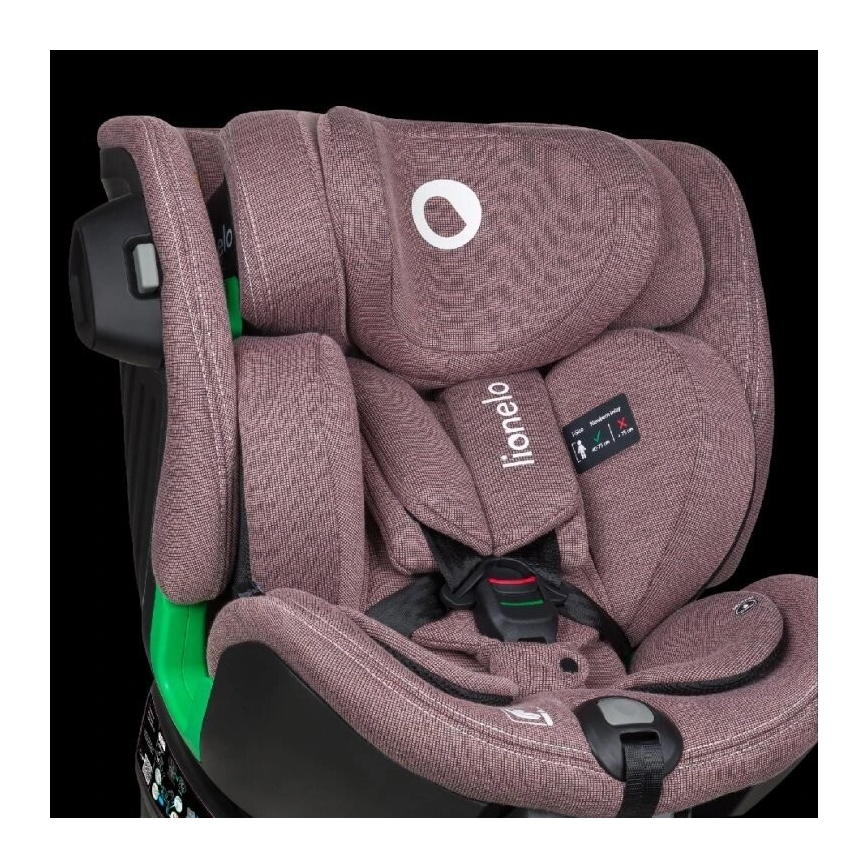 Lionelo - Drehbarer Kindersitz mit Basis HARMONY i-Size 40-150 cm rosa