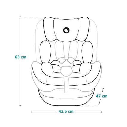 Lionelo - Drehbarer Kindersitz mit Basis HARPER i-Size 76-150 cm Schwarz/Carbon