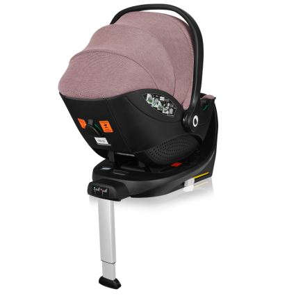 Lionelo - Drehbarer Kindersitz mit Basis MOXIE SET i-Size 40-87 cm Pink Mauve