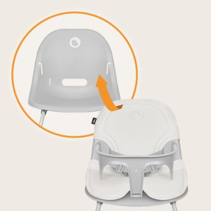 Lionelo - Esstischstuhl für Kinder 2-in-1 DALIA weiß/grau