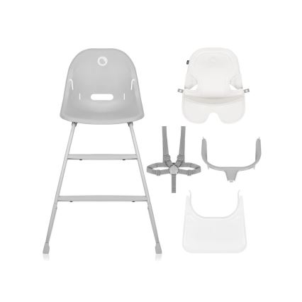 Lionelo - Esstischstuhl für Kinder 2-in-1 DALIA weiß/grau