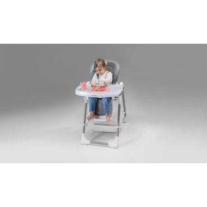 Lionelo - Esstischstuhl für Kinder LINN PLUS weiß/grau