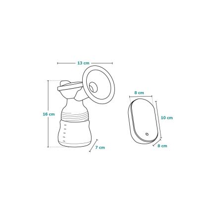 Lionelo - FIDI GO Tiralatte elettrico ricaricabile, 1200 mAh, 150 ml