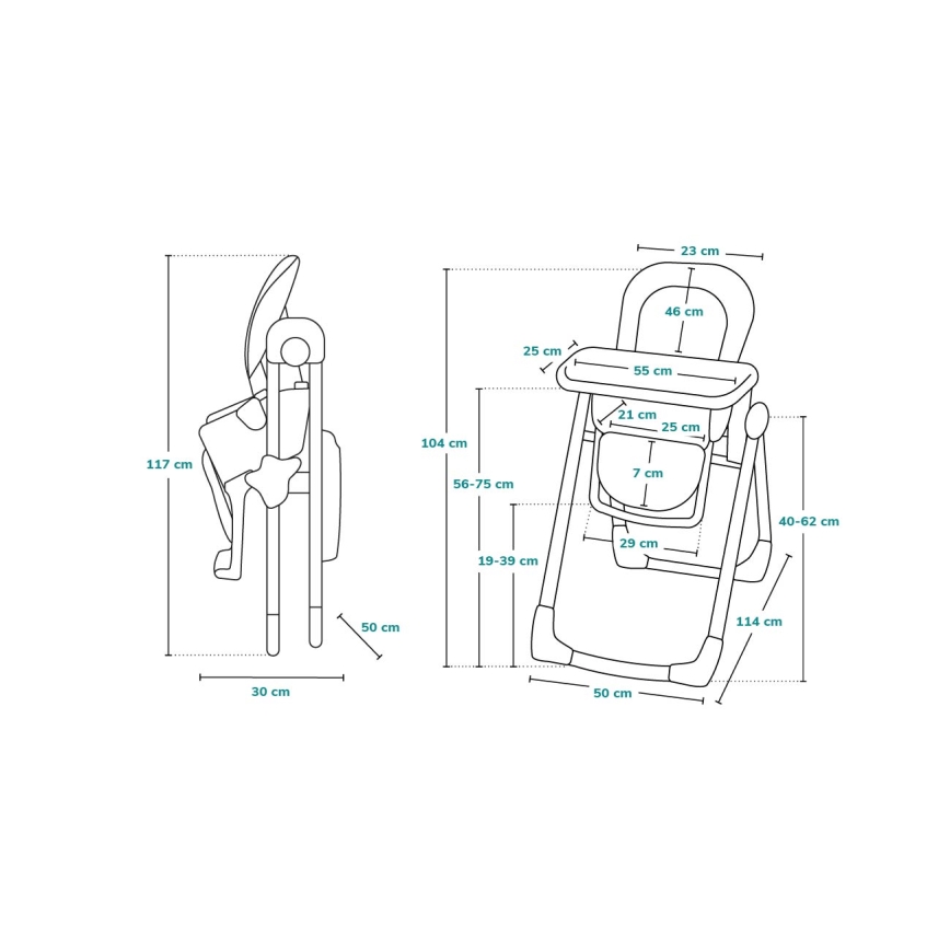 Lionelo - Kinderhochstuhl LINN PLUS weiß/beige