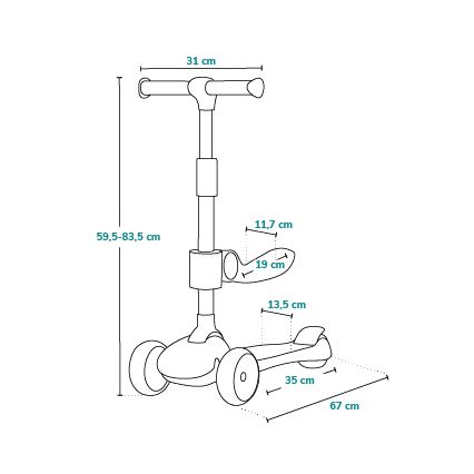 Lionelo - Kinderroller 2-in-1 FRANKY rosa