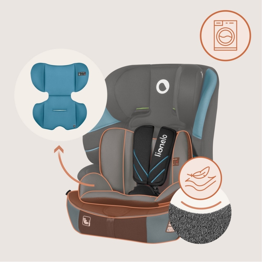 Lionelo - Kindersitz LEVI FIX i-Size 76-150 cm Kobaltblau