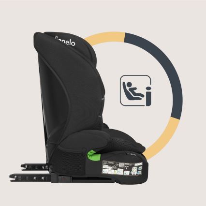 Lionelo - Kindersitz LEVI FIX i-Size 76-150 cm Schwarz Carbon