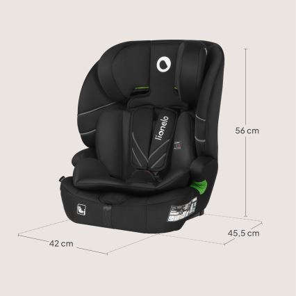 Lionelo - Kindersitz LEVI FIX i-Size 76-150 cm Schwarz Carbon