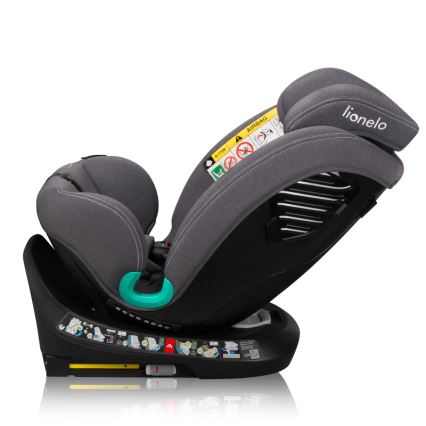 Lionelo - Drehbarer Kindersitz mit Basis BASTIAAN ONE i-Size 40-150 cm Steingrau
