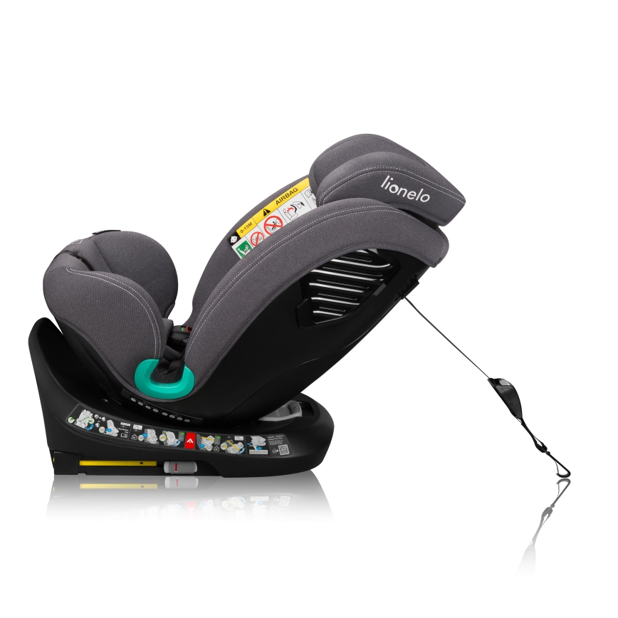 Lionelo - Drehbarer Kindersitz mit Basis BASTIAAN ONE i-Size 40-150 cm Steingrau