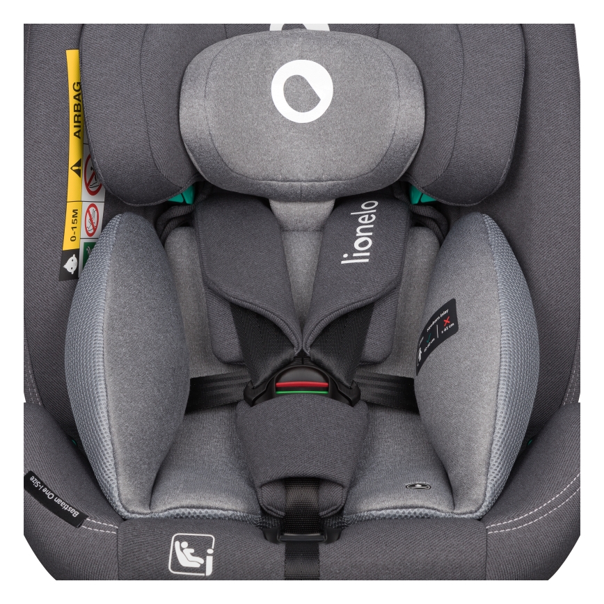 Lionelo - Drehbarer Kindersitz mit Basis BASTIAAN ONE i-Size 40-150 cm Steingrau