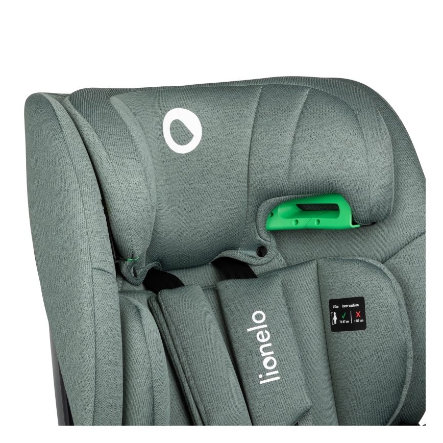 Lionelo - Autokindersitz mit drehbarer Basis LAVENDER i-Size 76-150 cm Pistaziengrün