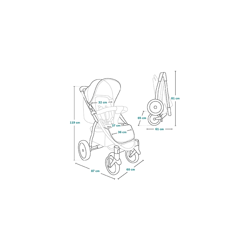 Lionelo - Kinderwagen ANNET TOUR grau