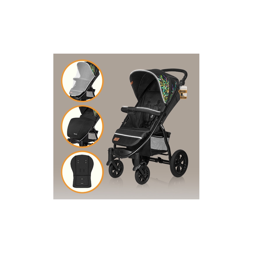 Lionelo - Kinderwagen ANNET TOUR schwarz/grün