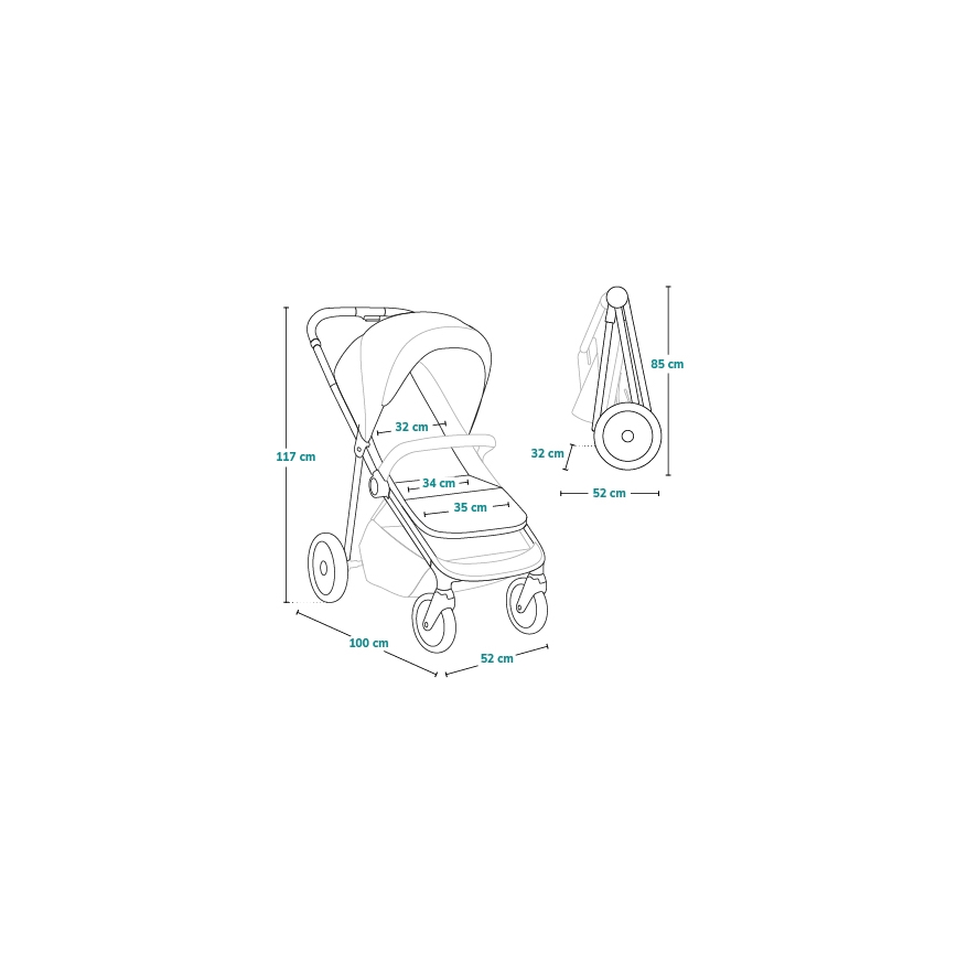 Lionelo - Kinderwagen EMMA ONE schwarz