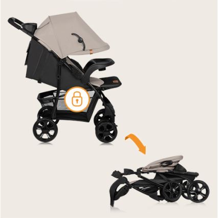 Lionelo - Kinderwagen EMMA PLUS beige/schwarz