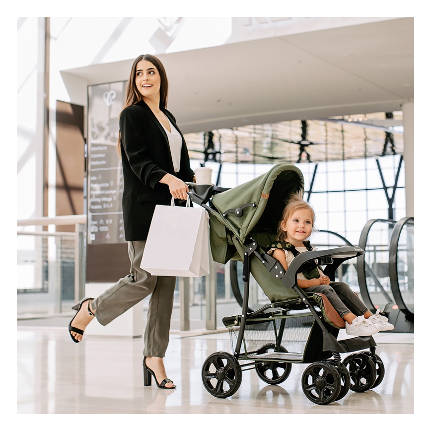Lionelo - Kinderwagen EMMA PLUS grün/schwarz