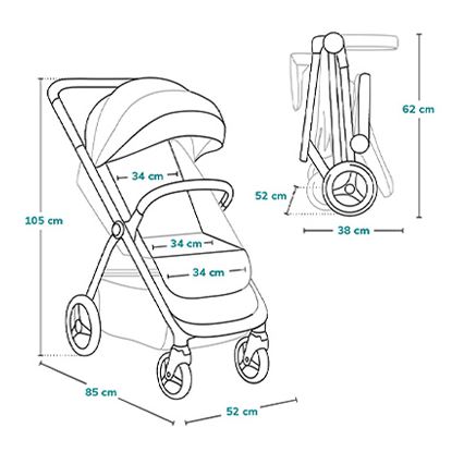 Lionelo - Kinderwagen INGRID grün/schwarz