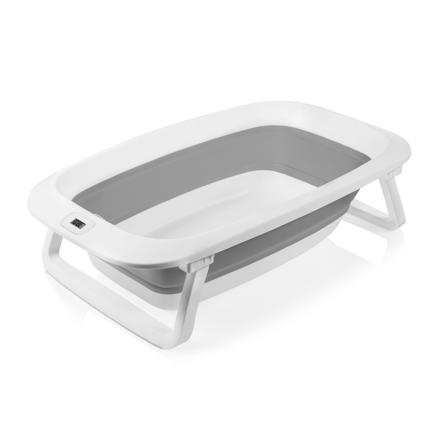 Lionelo - Klappbare Baby-Badewanne mit Thermometer BABY BUBBLE 2x LR44 Taubengrau