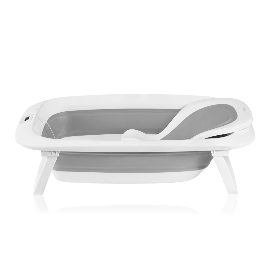 Lionelo - Klappbare Baby-Badewanne mit Thermometer BABY BUBBLE 2x LR44 Taubengrau