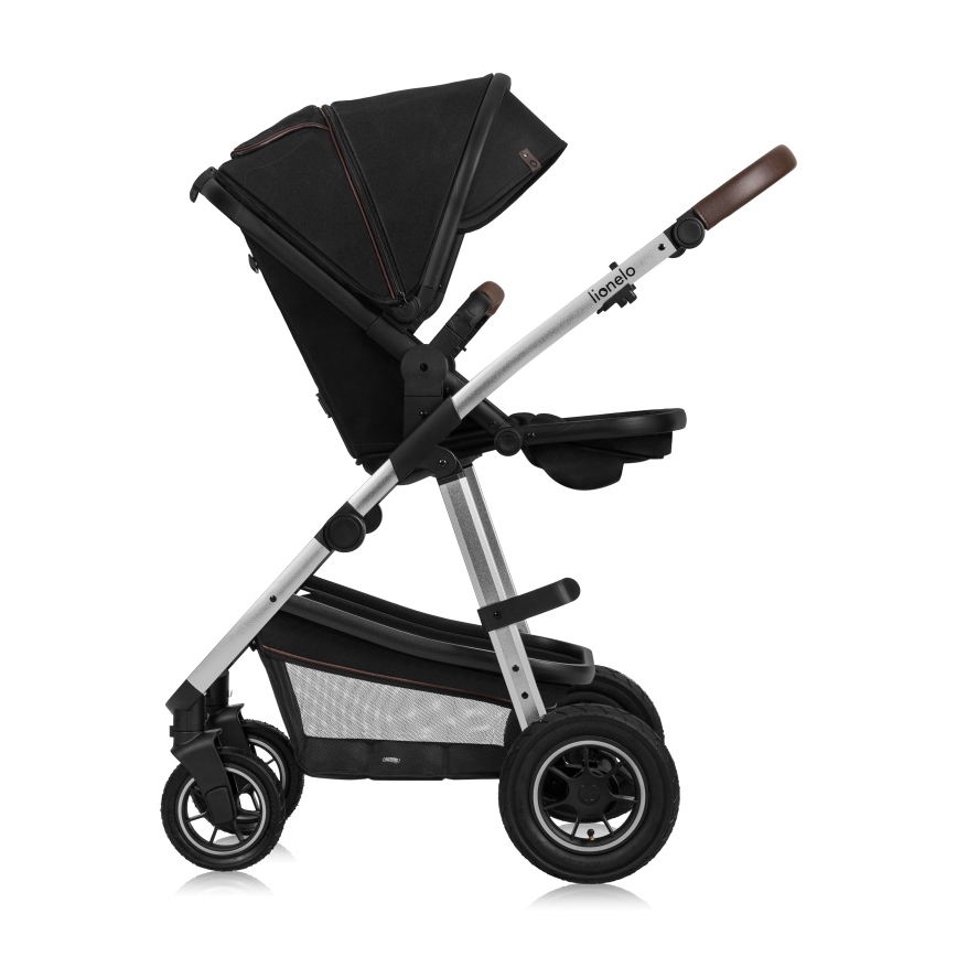 Lionelo - Kombi-Kinderwagen 2-in-1 AMBER Schwarz/Silber