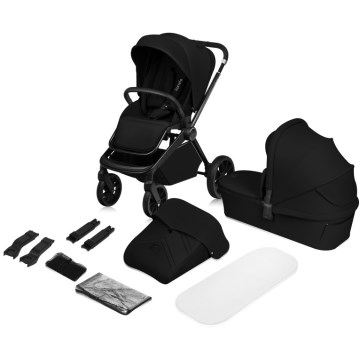 Lionelo - Kombikinderwagen 2-in-1 MIKA PLUS Onyx-Schwarz