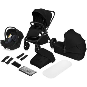Lionelo - Kombikinderwagen 3-in-1 MIKA PLUS Black Onyx