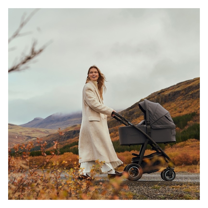 Lionelo - Kombinierter Kinderwagen 2-in-1 AMBER PLUS Grau Graphit