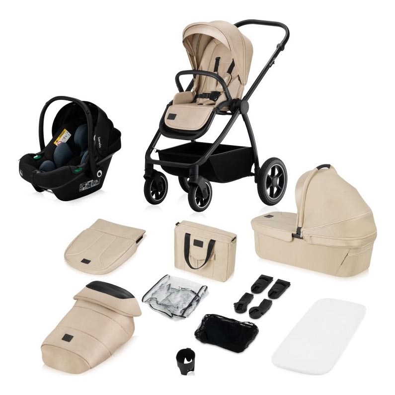 Lionelo - Kombinierter Kinderwagen 3-in-1 MERIL Beige Sand