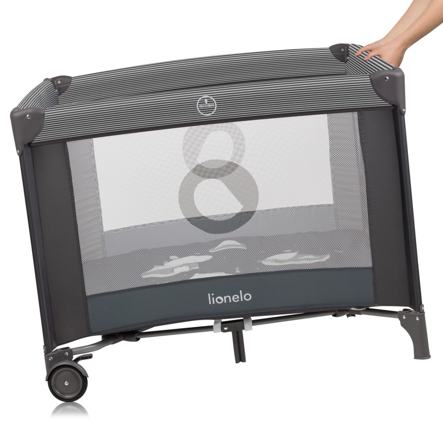 Lionelo - Laufgitter BONNIE Grau Scandi