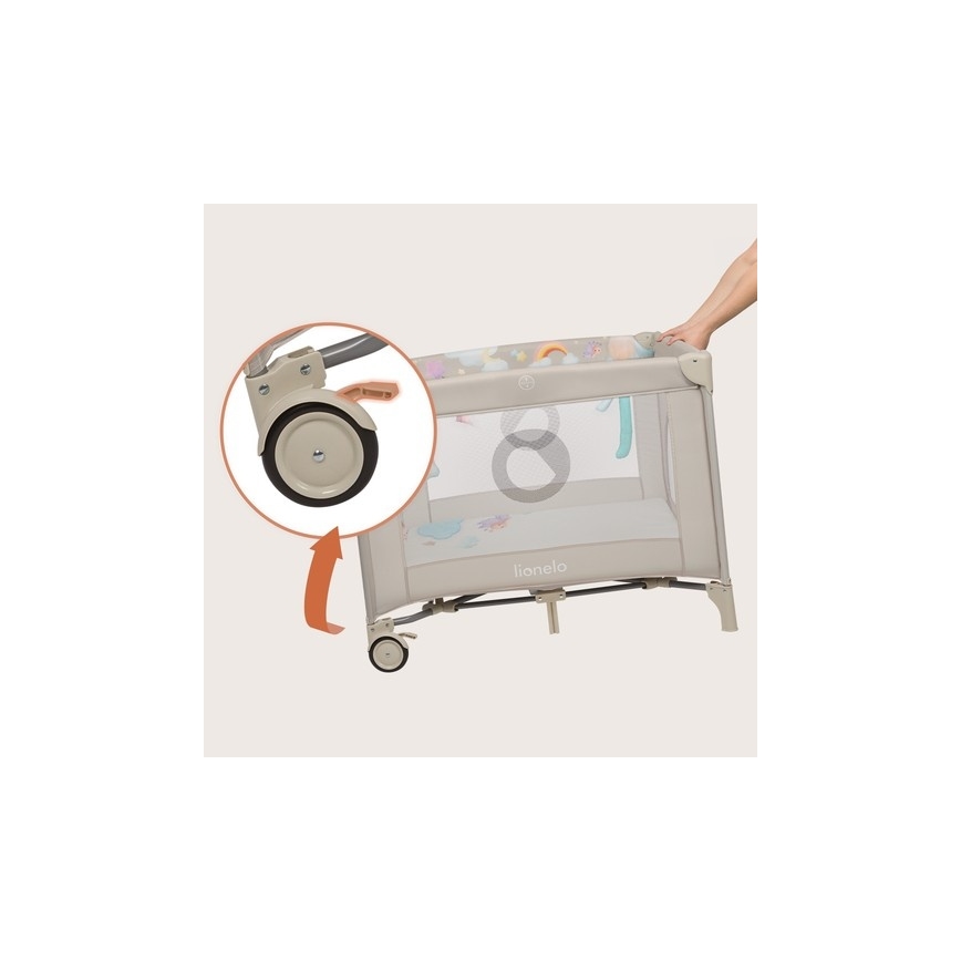 Lionelo - Laufgitter MILLE PLUS Grau/Beige