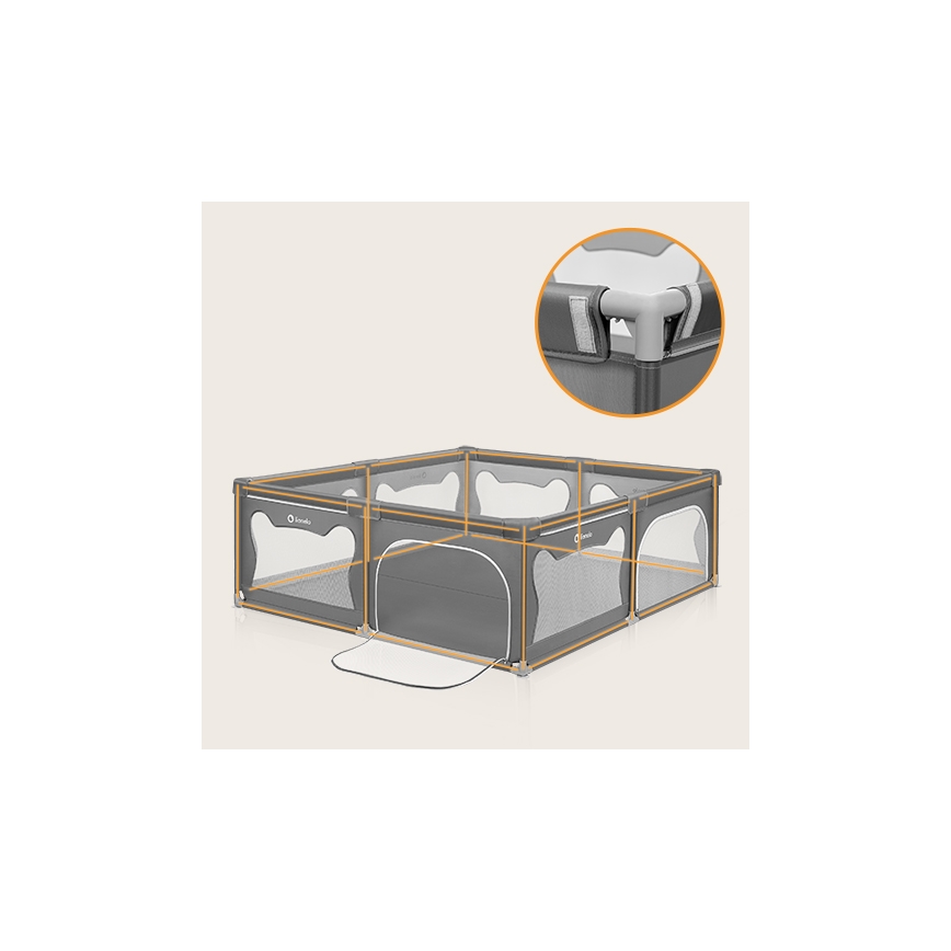 Lionelo - Laufstall WILLOW XL grau