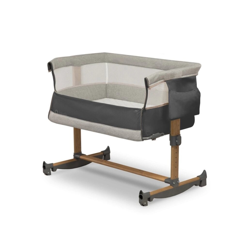 Lionelo - Lettino 3 in 1 per bambini LEONIE grigio/nero