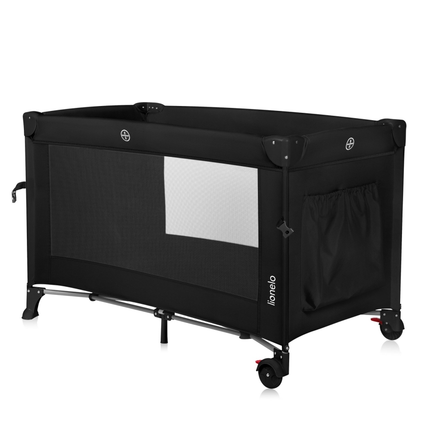 Lionelo - Lettino da viaggio 3 in 1 ELLEN Black Carbon