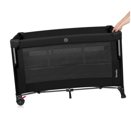 Lionelo - Lettino da viaggio 3 in 1 ELLEN Black Carbon