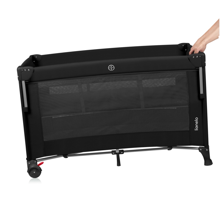 Lionelo - Lettino da viaggio 3 in 1 ELLEN Black Carbon