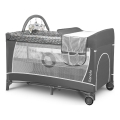Lionelo - Lettino da viaggio FLOWER Grigio Scandi