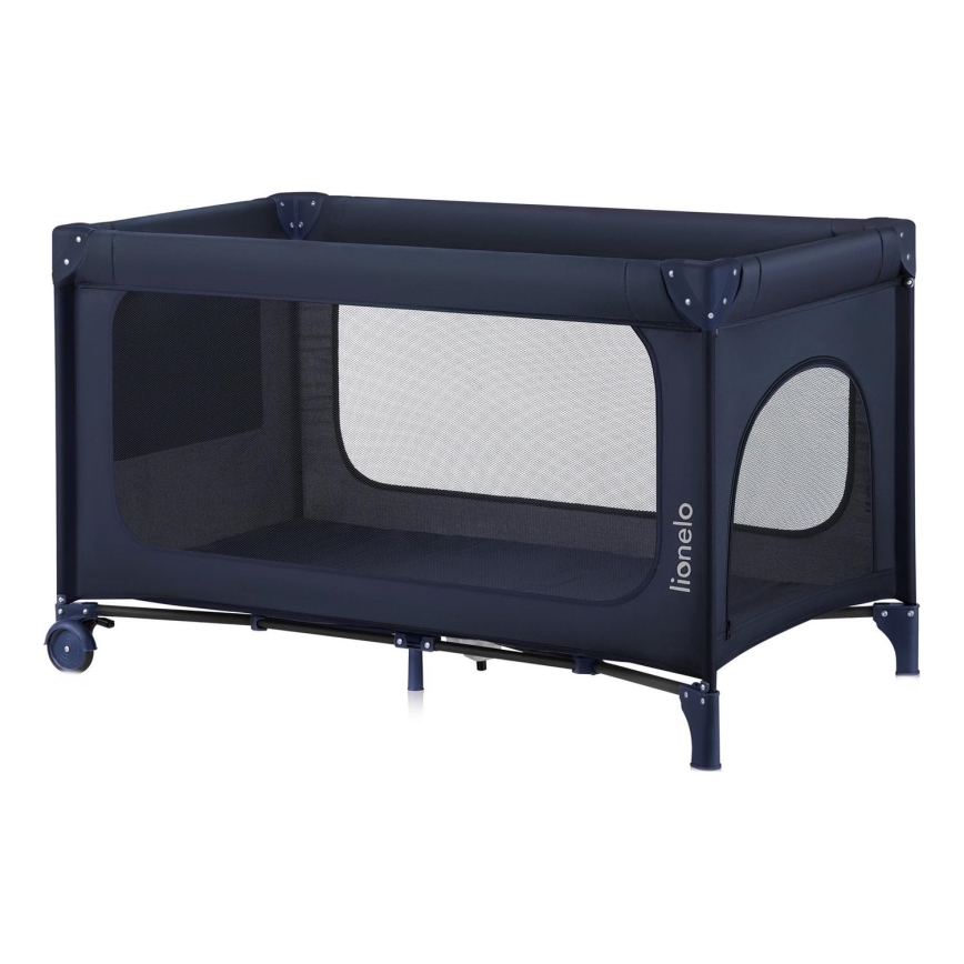 Lionelo - Lettino da viaggio JASMIN EASY FOLD Blu navy