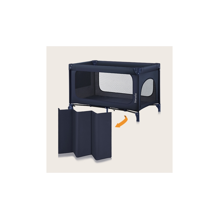 Lionelo - Lettino da viaggio JASMIN EASY FOLD Blu navy