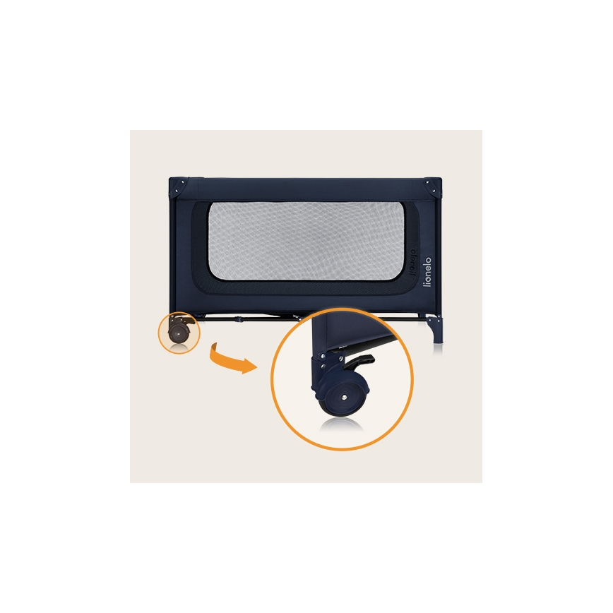 Lionelo - Lettino da viaggio JASMIN EASY FOLD Blu navy