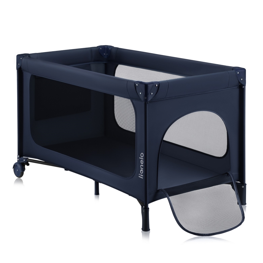 Lionelo - Lettino da viaggio JASMIN EASY FOLD Blu navy