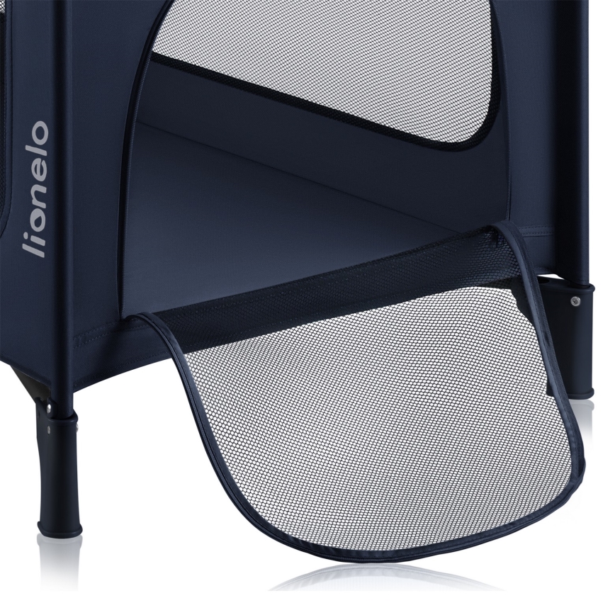 Lionelo - Lettino da viaggio JASMIN EASY FOLD Blu navy