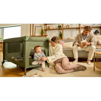 Lionelo - Lettino da viaggio JASMIN EASY FOLD Verde oliva