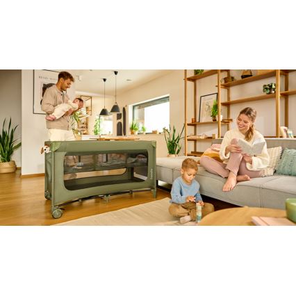 Lionelo - Lettino da viaggio JASMIN EASY FOLD Verde oliva