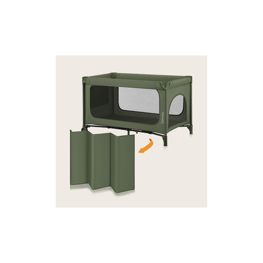 Lionelo - Lettino da viaggio JASMIN EASY FOLD Verde oliva
