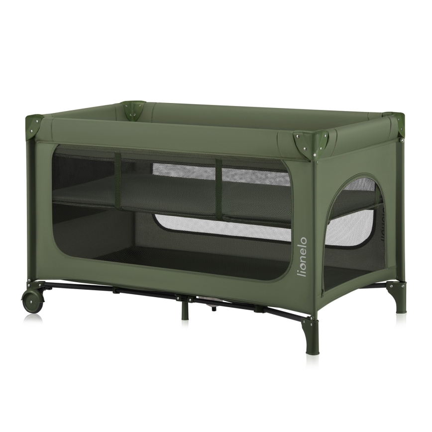 Lionelo - Lettino da viaggio JASMIN EASY FOLD Verde oliva